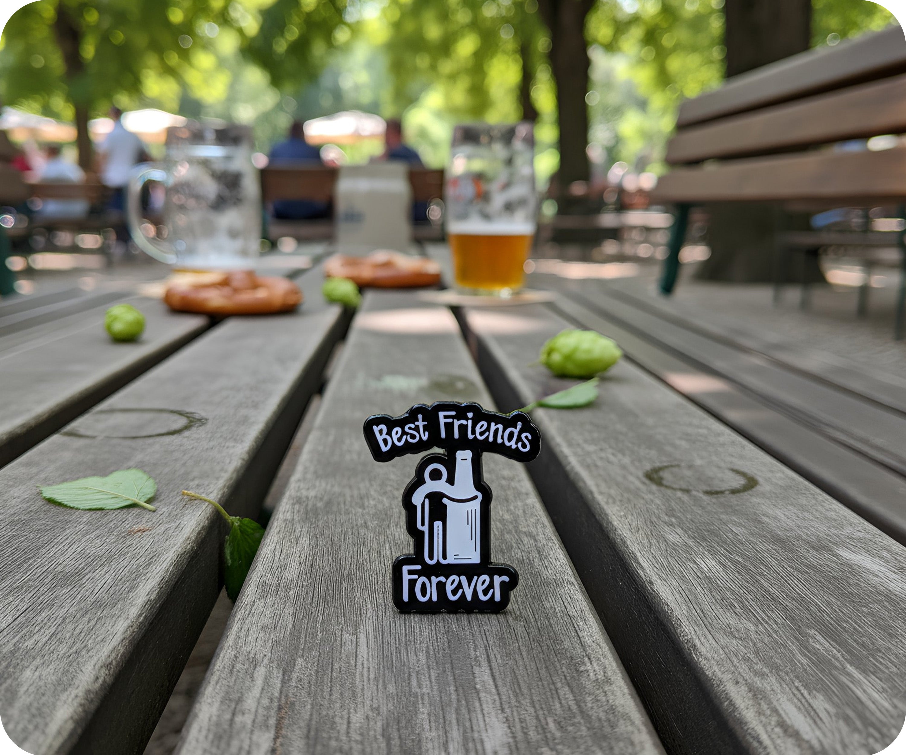 Best Friends Forever Alcohol Pin Badge