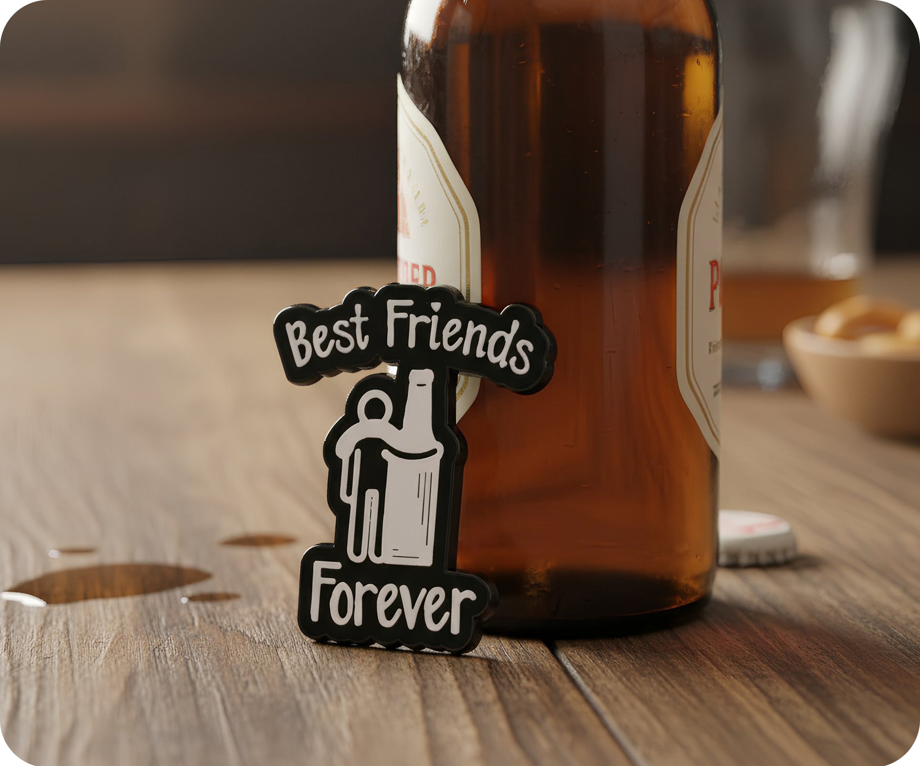Best Friends Forever Alcohol Pin Badge