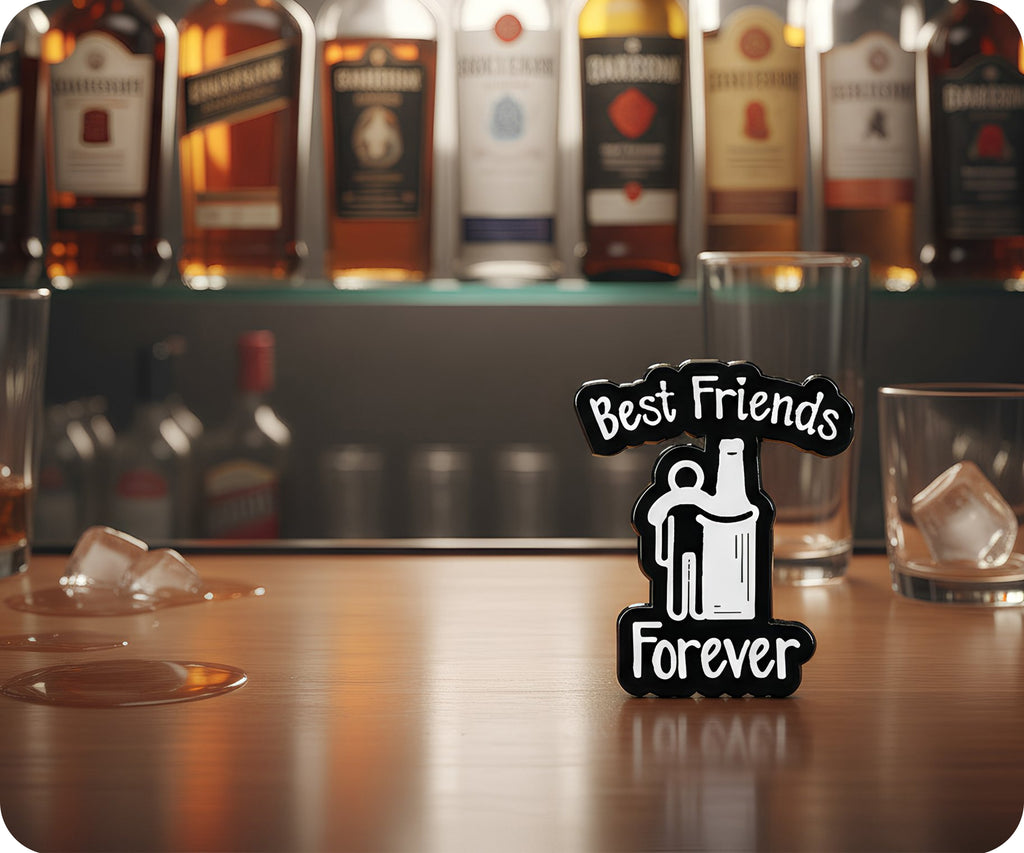 Best Friends Forever Alcohol Pin Badge