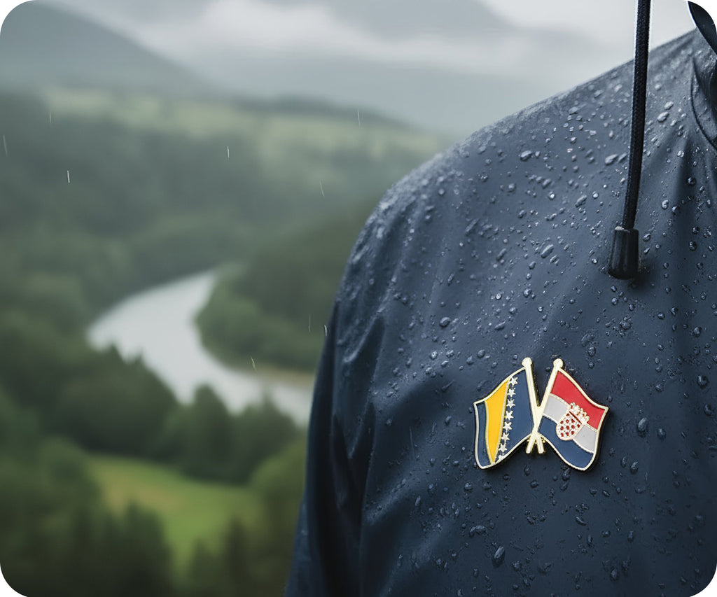 Bosnia and Herzegovina & Croatia Friendship Pin Badge