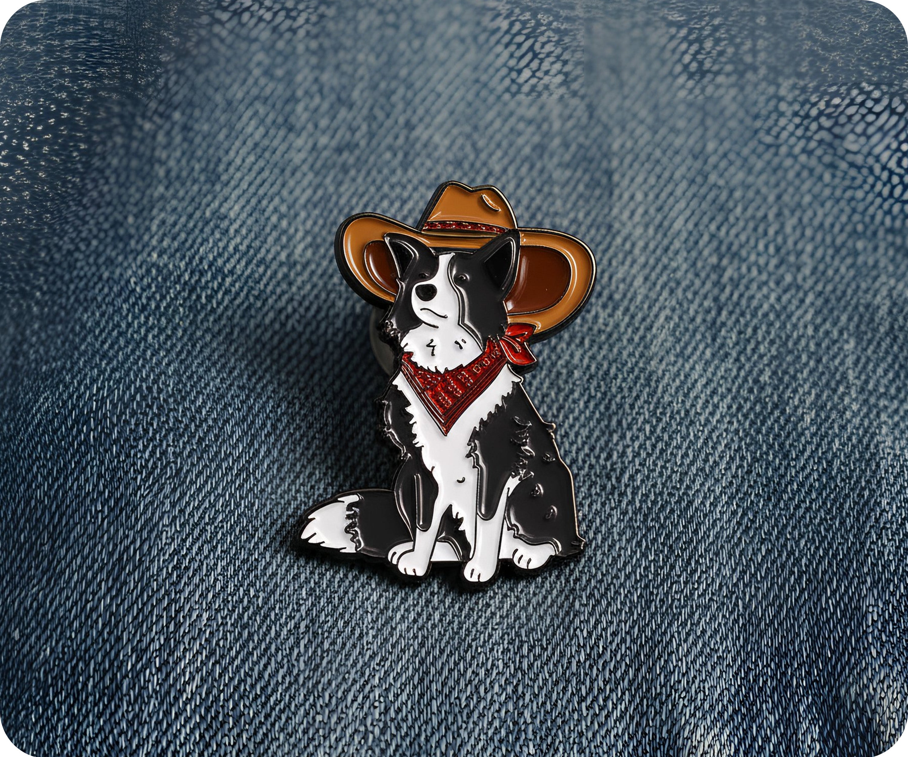 Border Collie Oveja Vaca Niño Texas Perro Cachorro Insignia Imagen secundaria del producto
