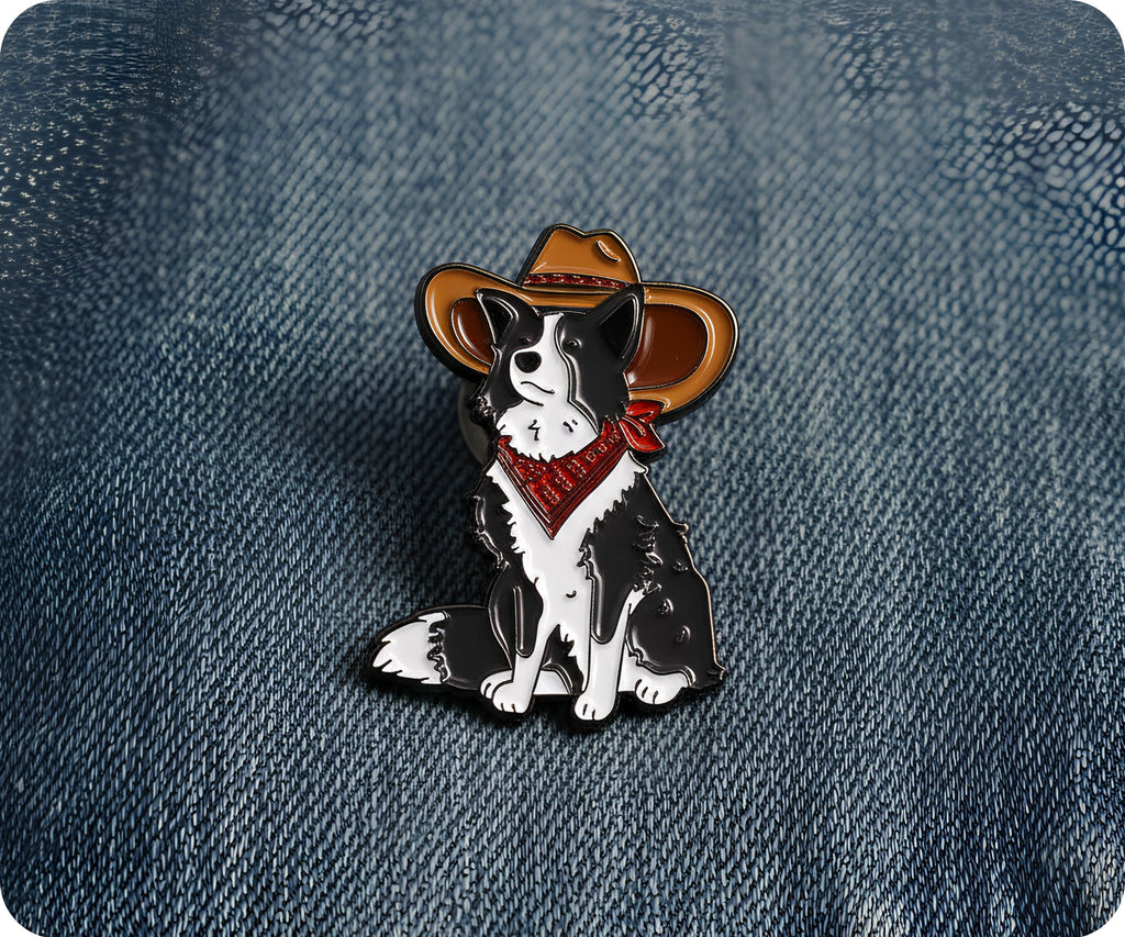 Border Collie Oveja Vaca Niño Texas Perro Cachorro Insignia