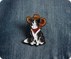 Border Collie Oveja Vaca Niño Texas Perro Cachorro Insignia