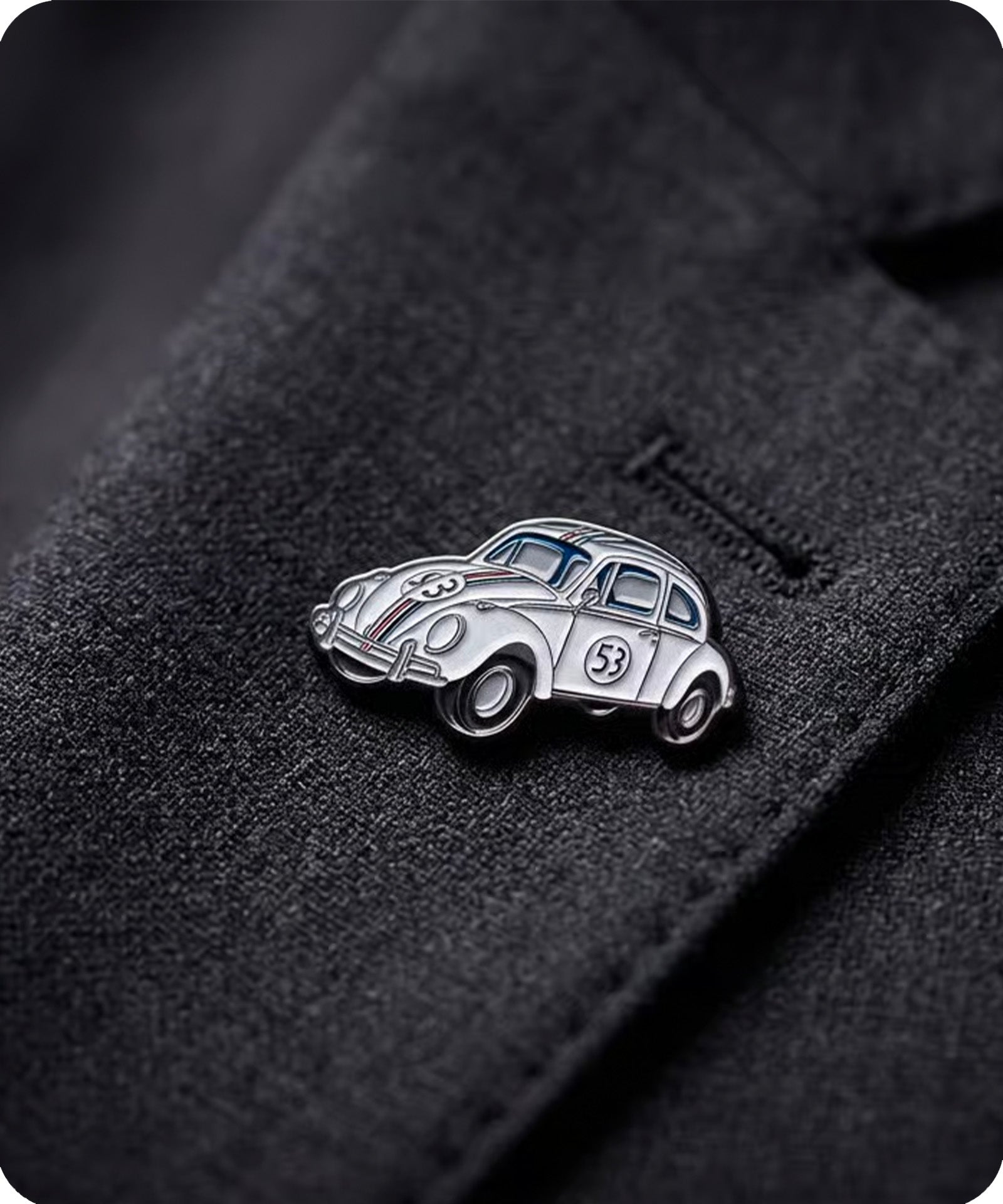 Classic Number 53 Racing Beetle Enamel Pin Badge Secondary image