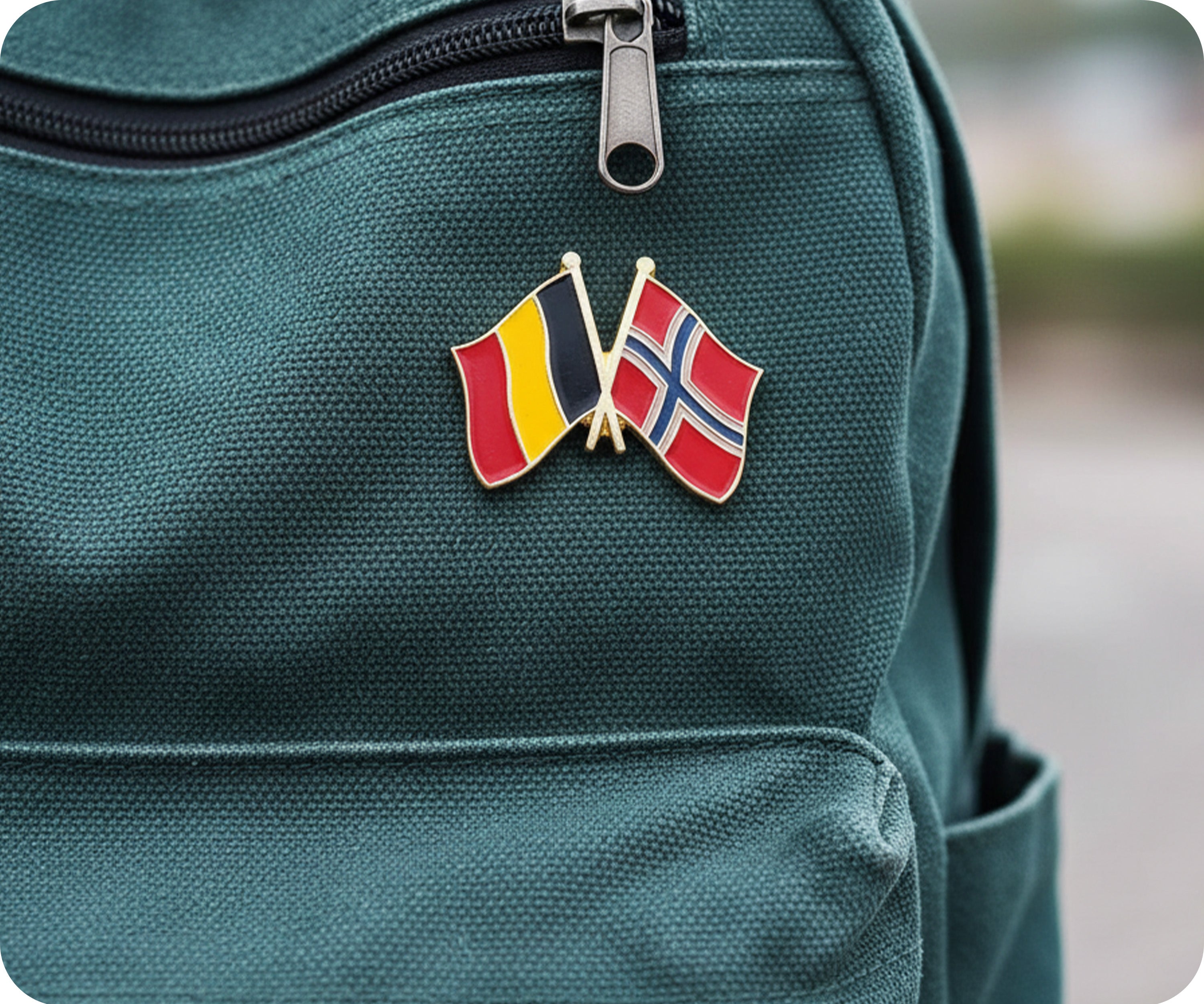 Belgium & Norway Friendship Pin Badge