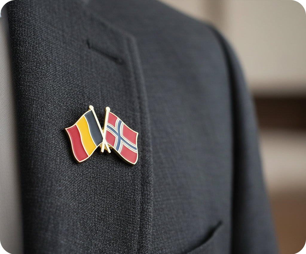 Belgium & Norway Friendship Pin Badge