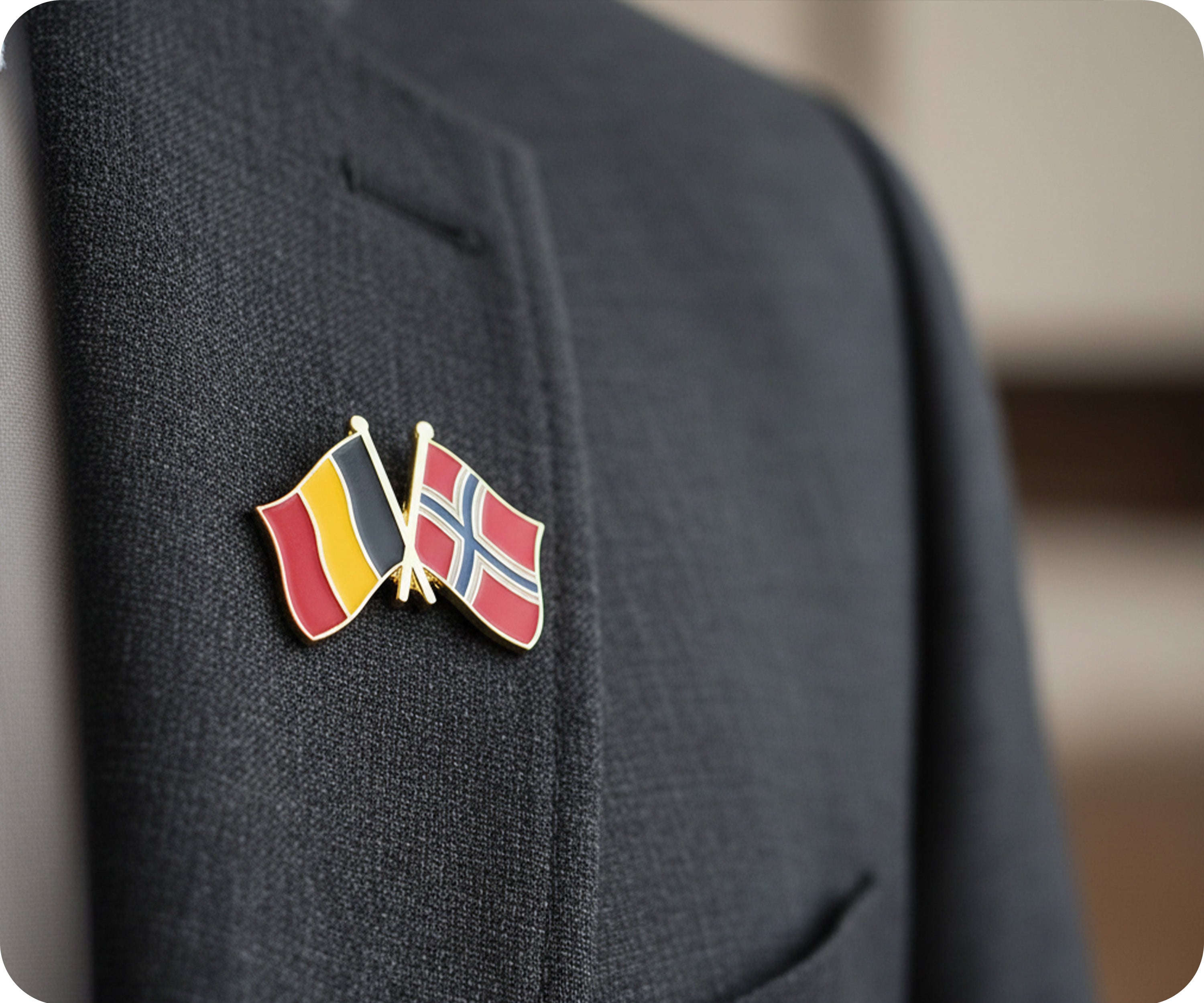 Belgium & Norway Friendship Pin Badge