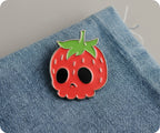 Strawberry Skull Fruit Pin Badge