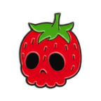 Strawberry Skull Fruit Pin Badge