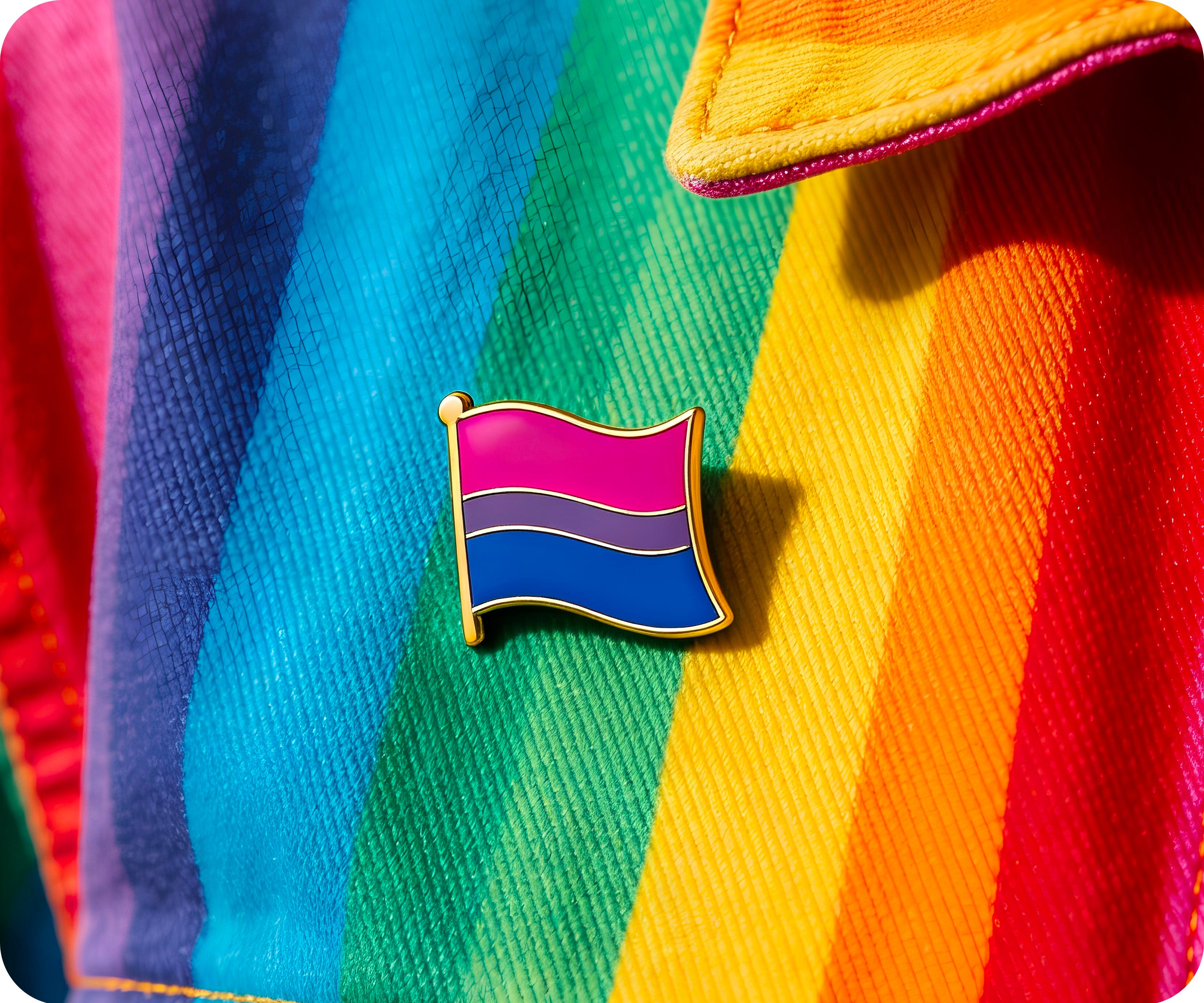 Pin con la bandera bisexual 