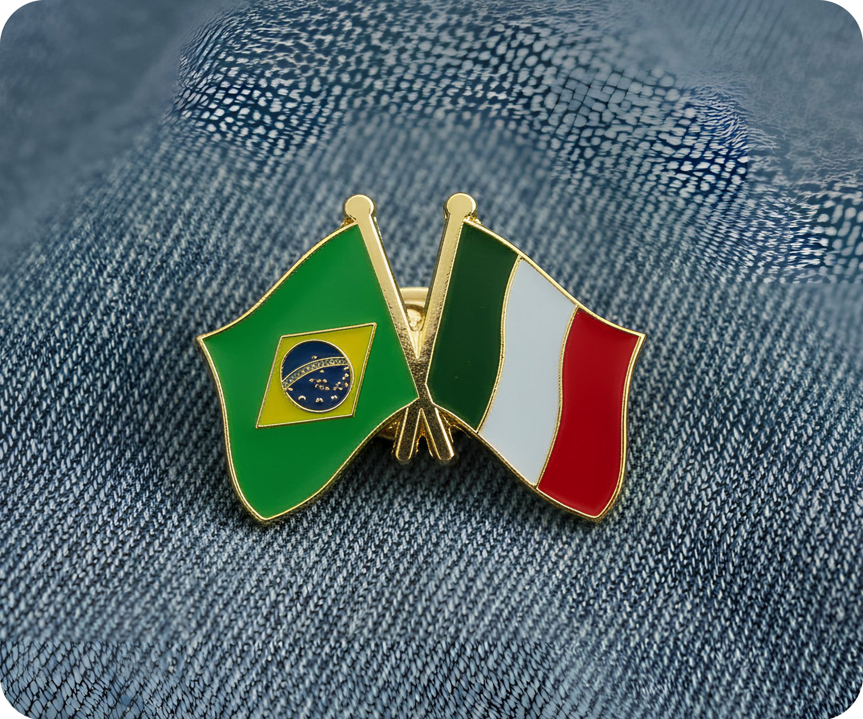 Pin de la amistad entre Brasil e Italia Imagen secundaria del producto
