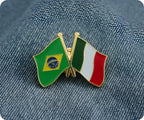 Brazil & Italy Friendship Pin Badge