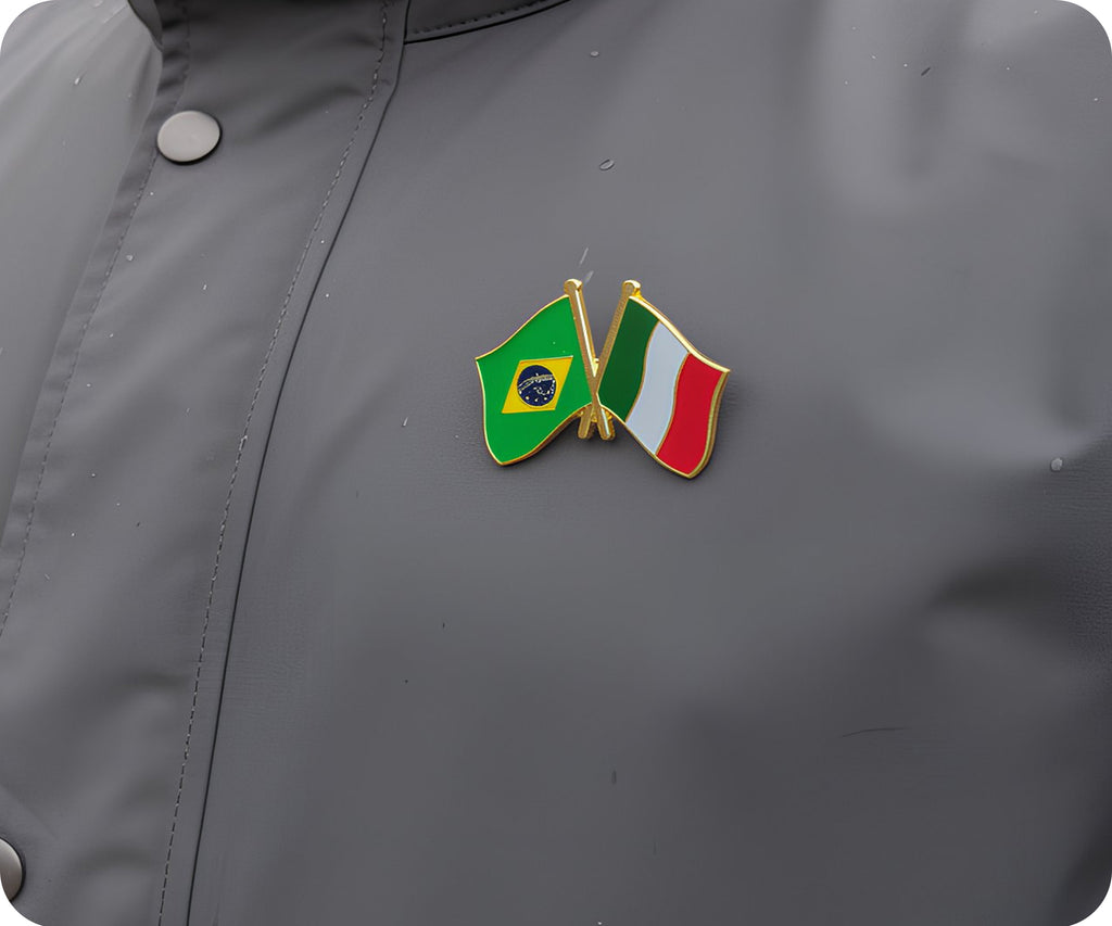 Brazil & Italy Friendship Pin Badge