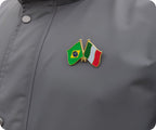 Brazil & Italy Friendship Pin Badge