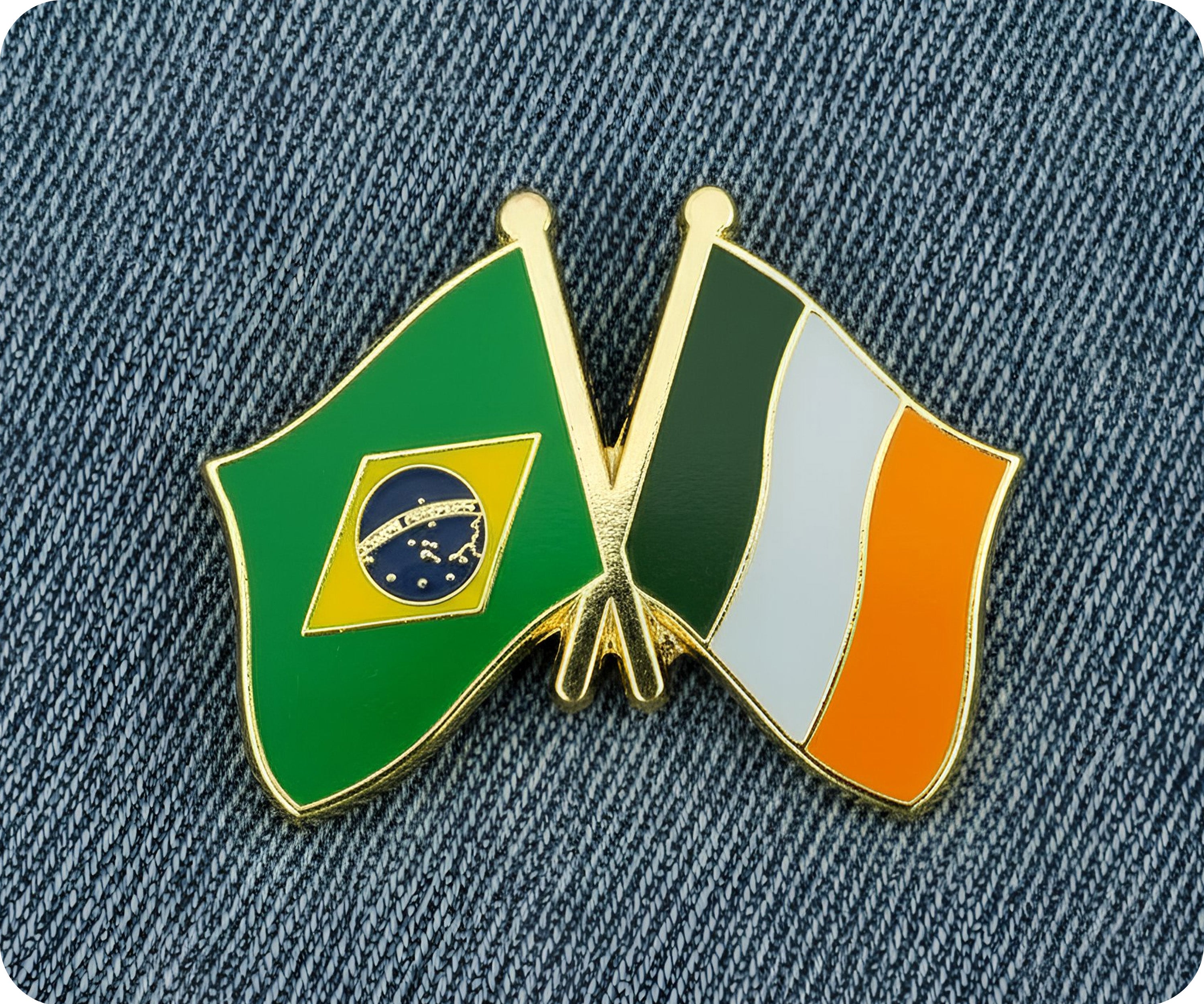 Brazil & Ireland Friendship Pin Badge