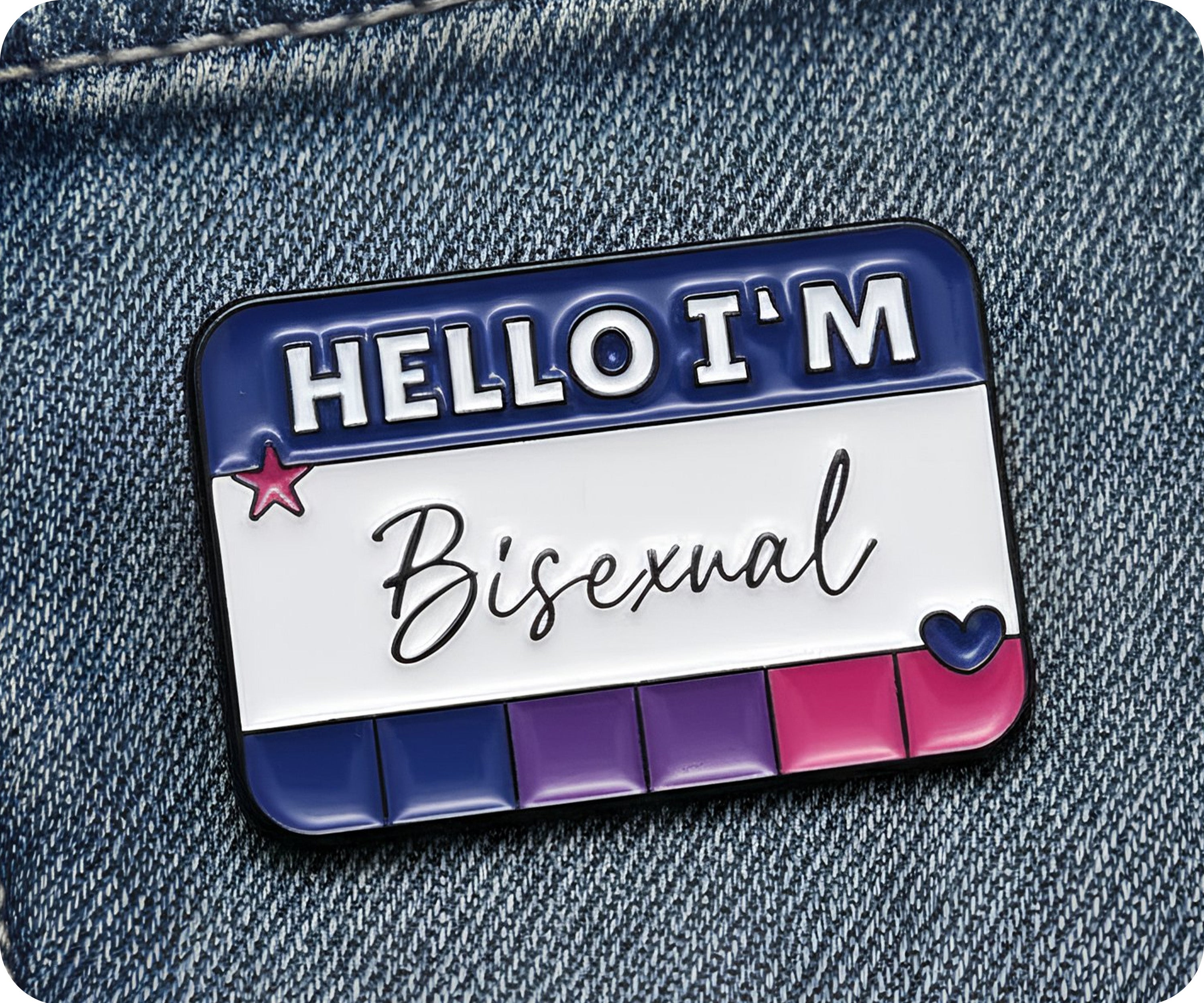 Hello I'm Bisexual Pin Badge