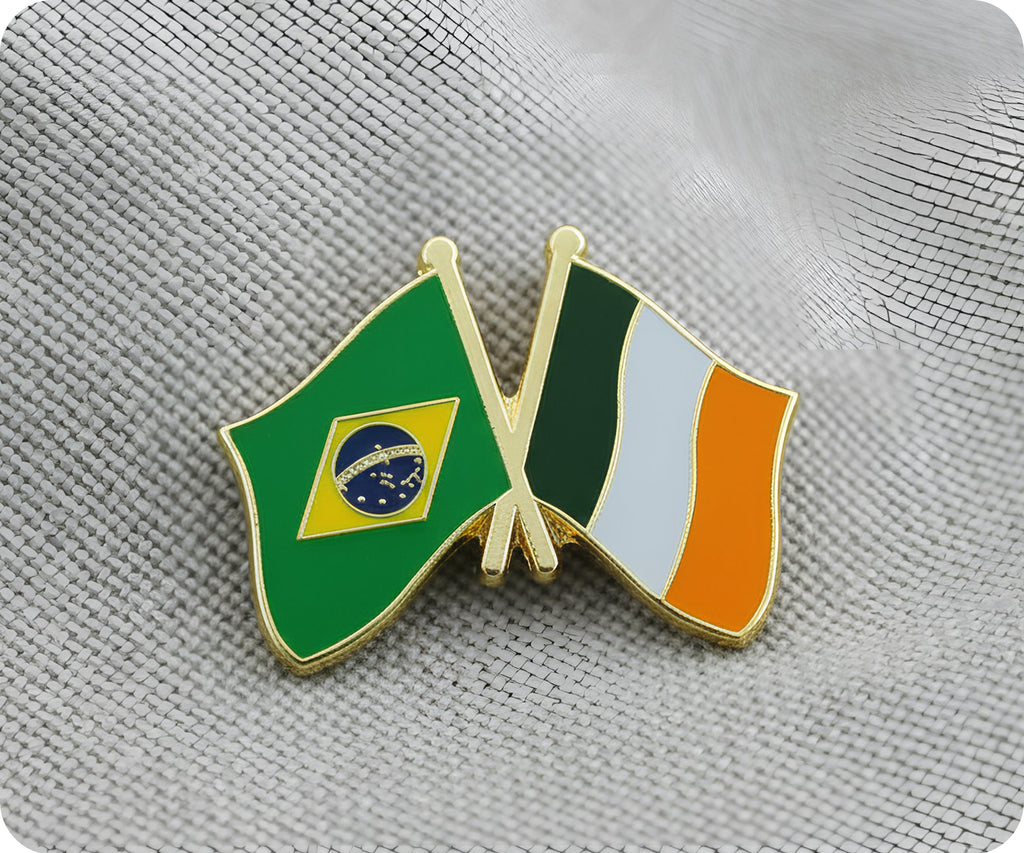 Brazil & Ireland Friendship Pin Badge