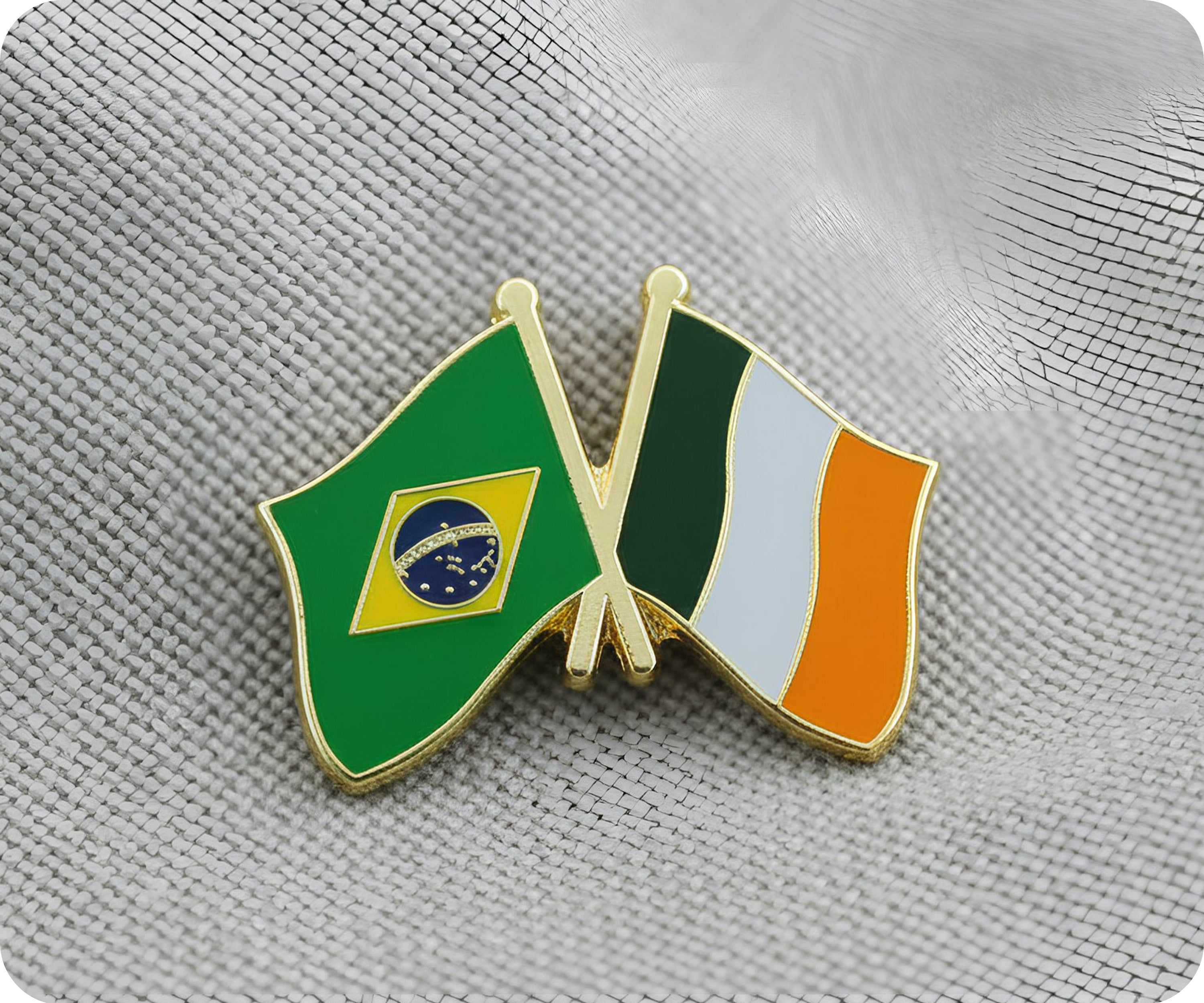 Brazil & Ireland Friendship Pin Badge