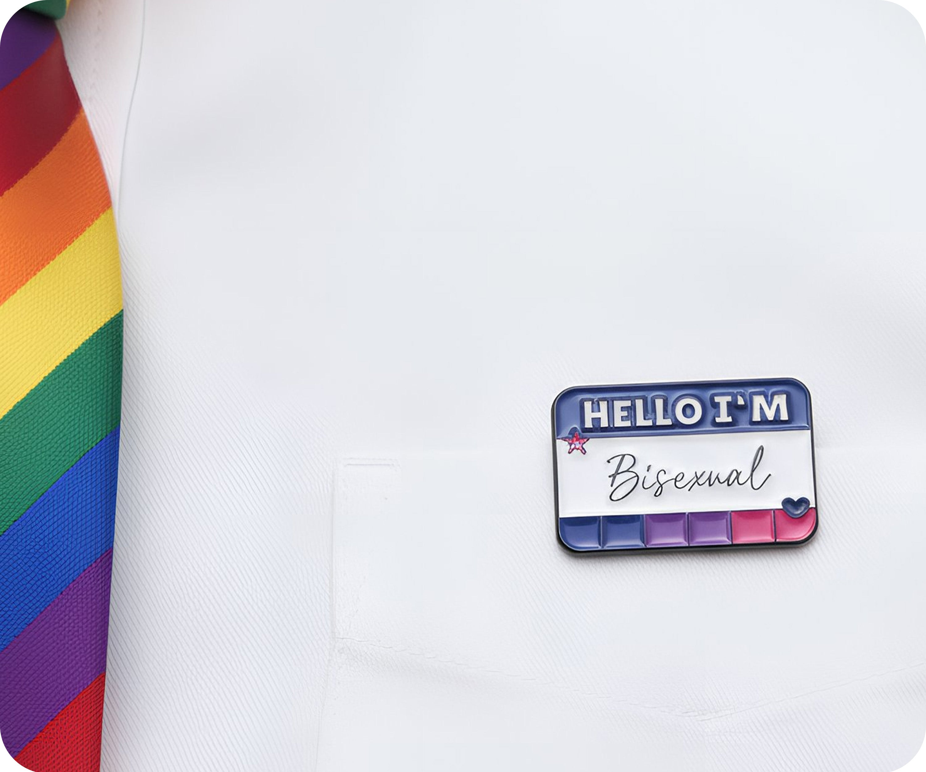 Hello I'm Bisexual Pin Badge