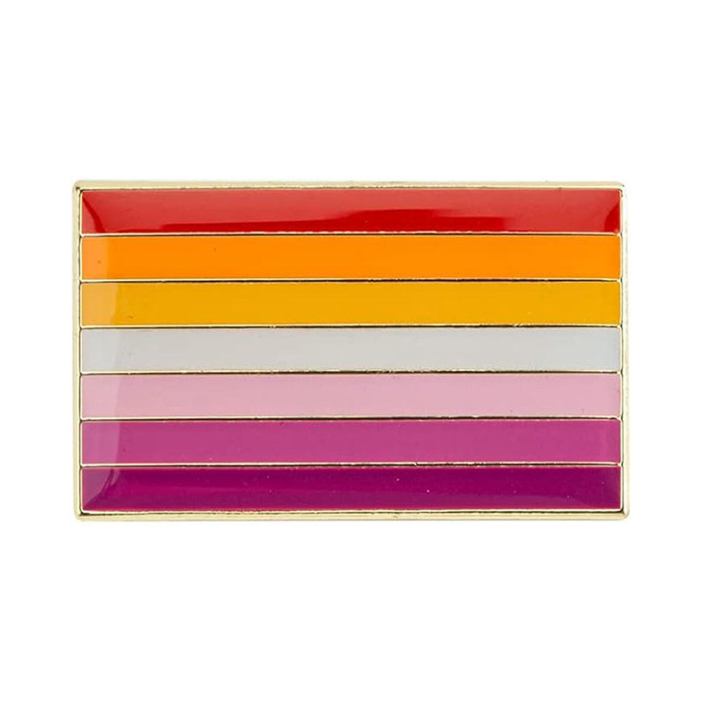 Lesbian Pride Rectangle Flag Pin Badge