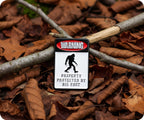 Warning Property Protected By Bigfoot Pin Badge