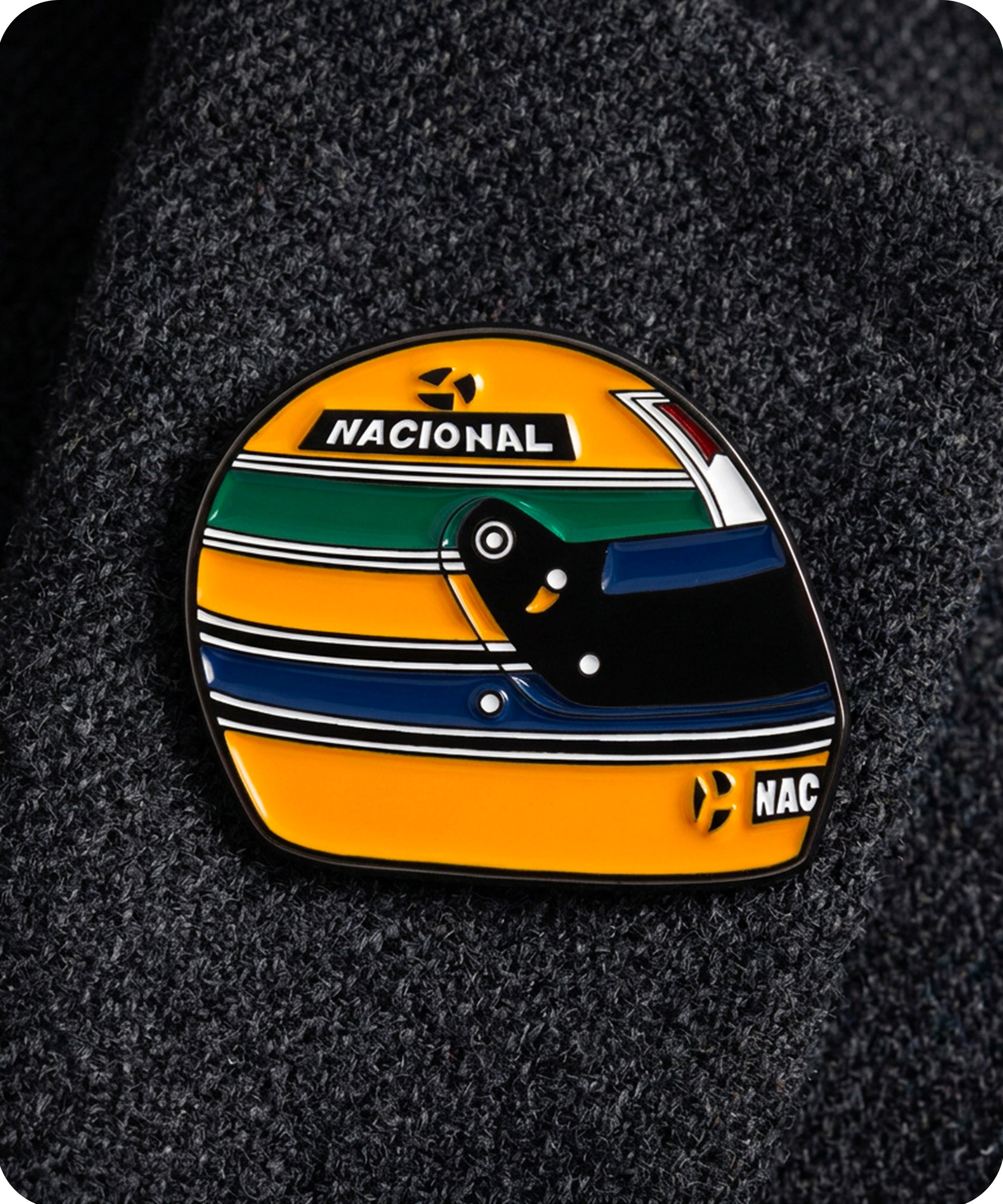 Racing Helmet Enamel Lapel Pin Badge