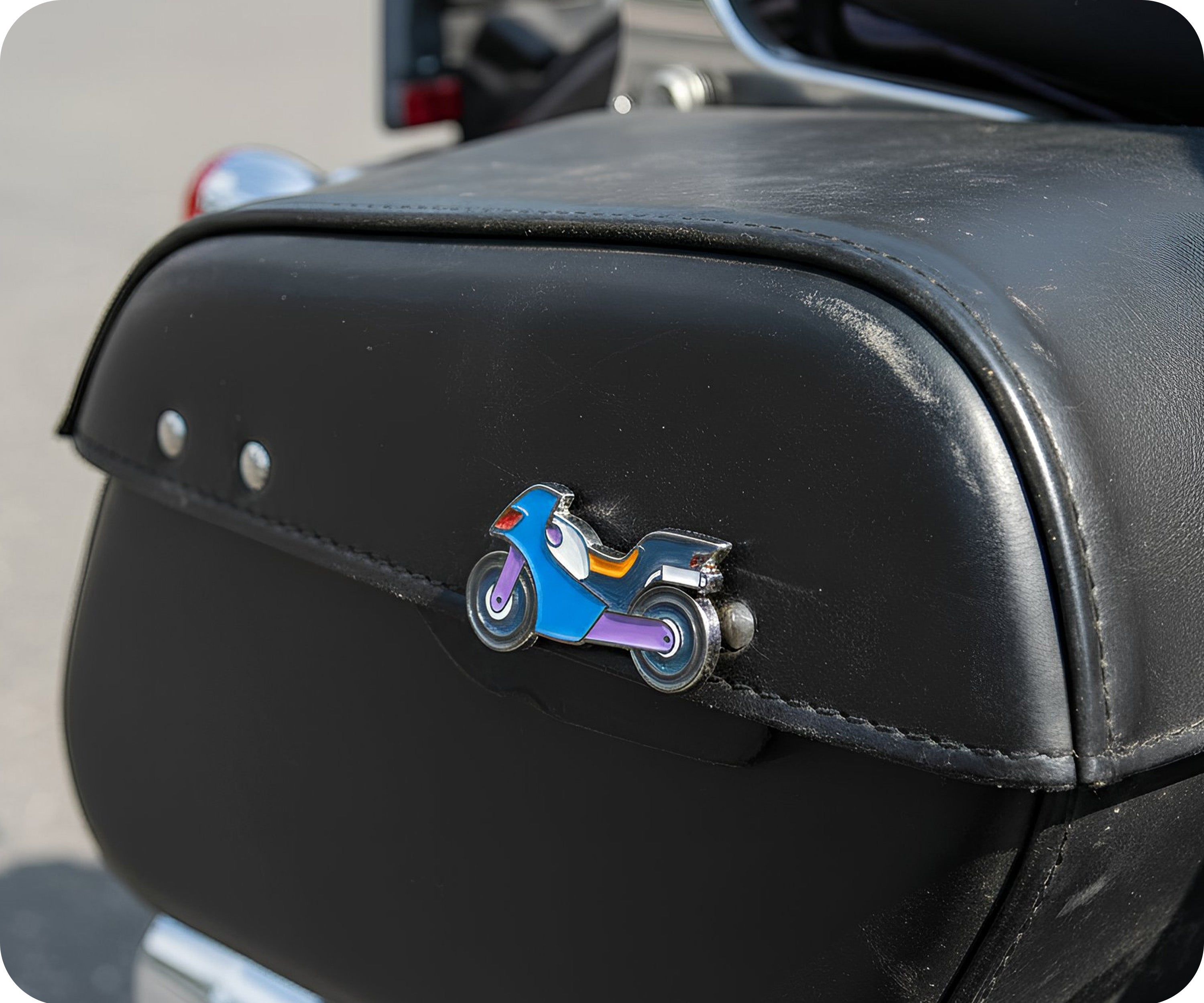 Cartoon Motorcycle Pin Badge