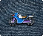 Cartoon Motorcycle Pin Badge