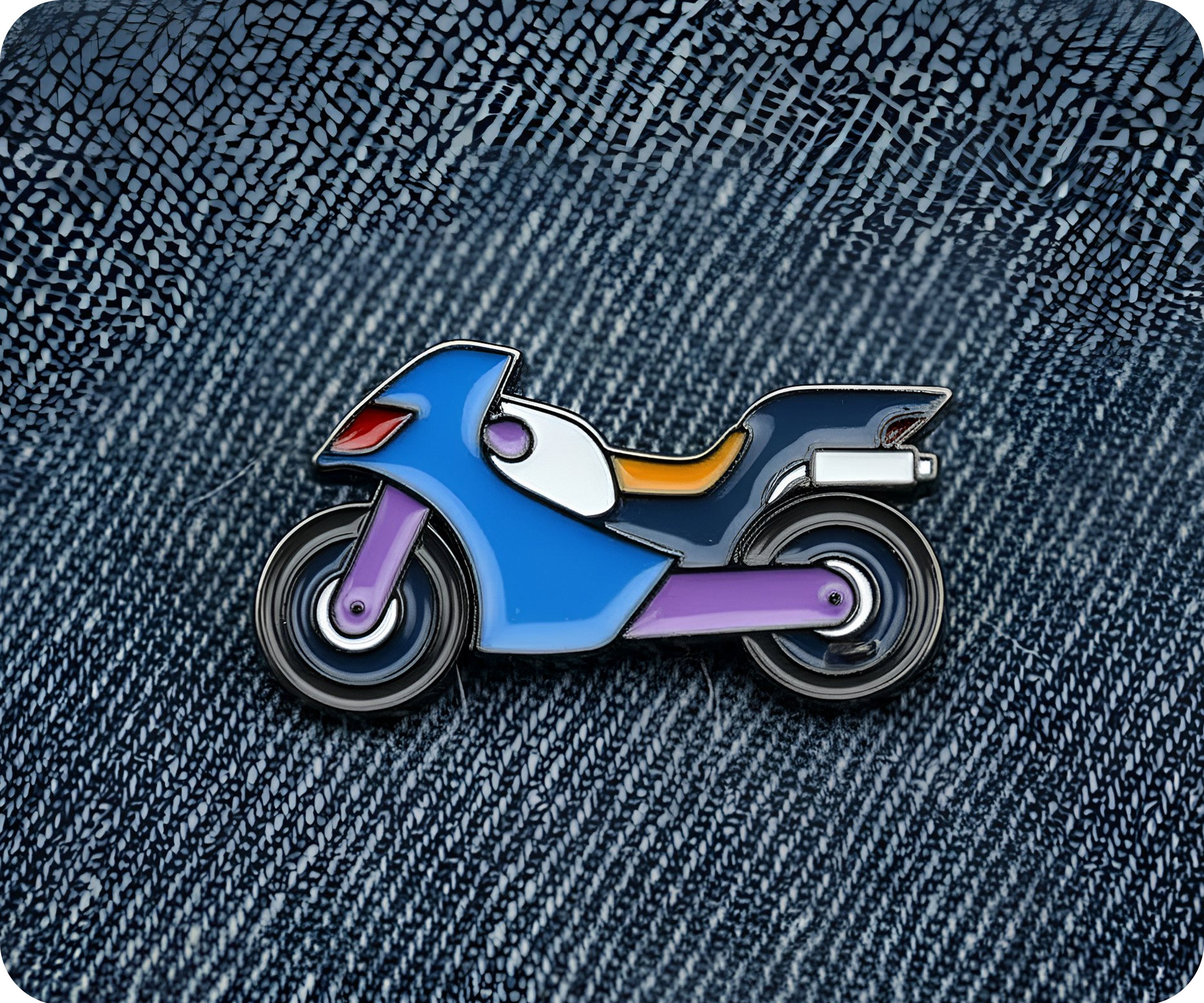 Cartoon Motorcycle Pin Badge