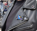 Cartoon Motorcycle Pin Badge