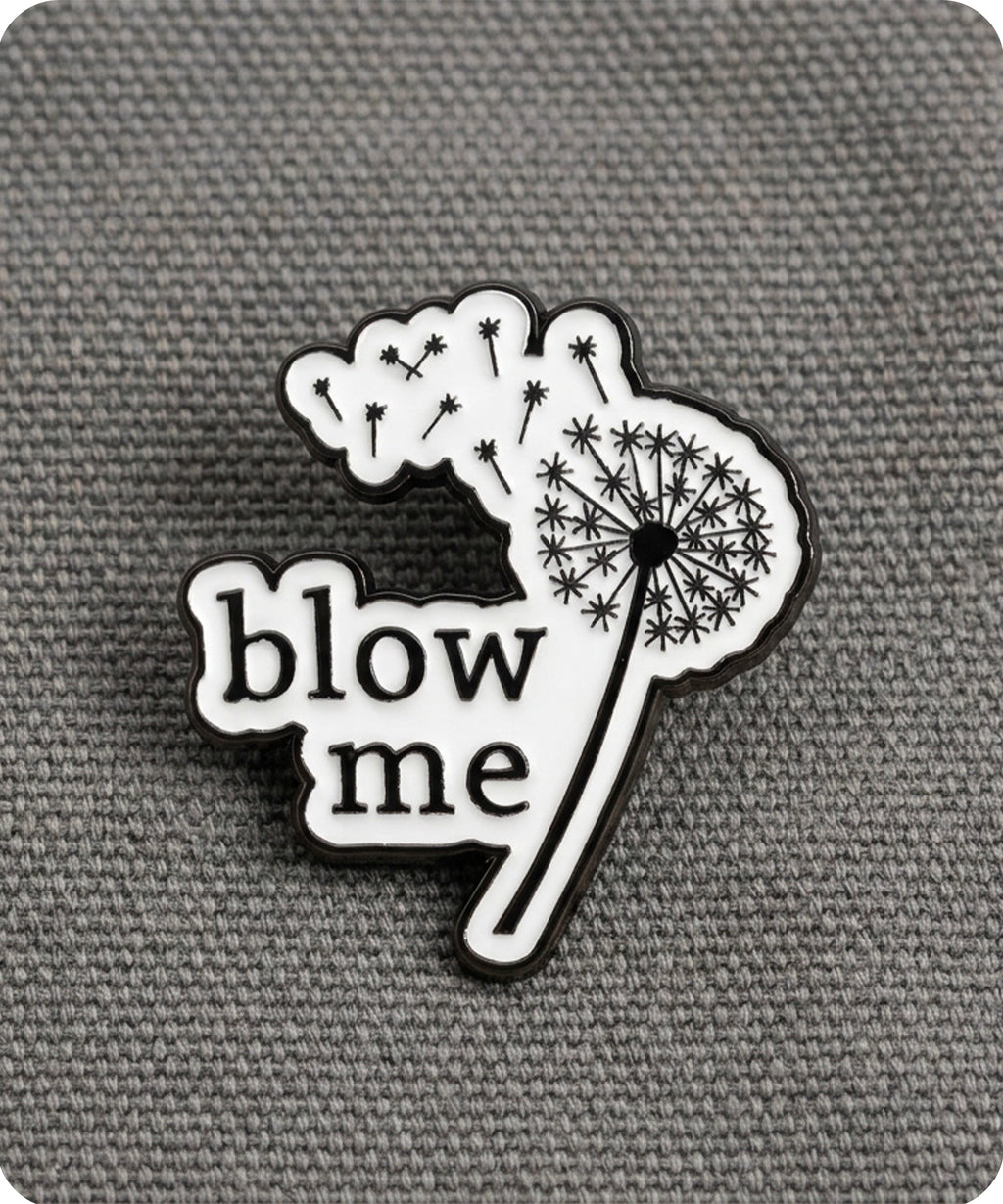 Blow Me Dandelion Enamel Lapel Pin Badge