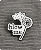 Blow Me Dandelion Enamel Lapel Pin Badge