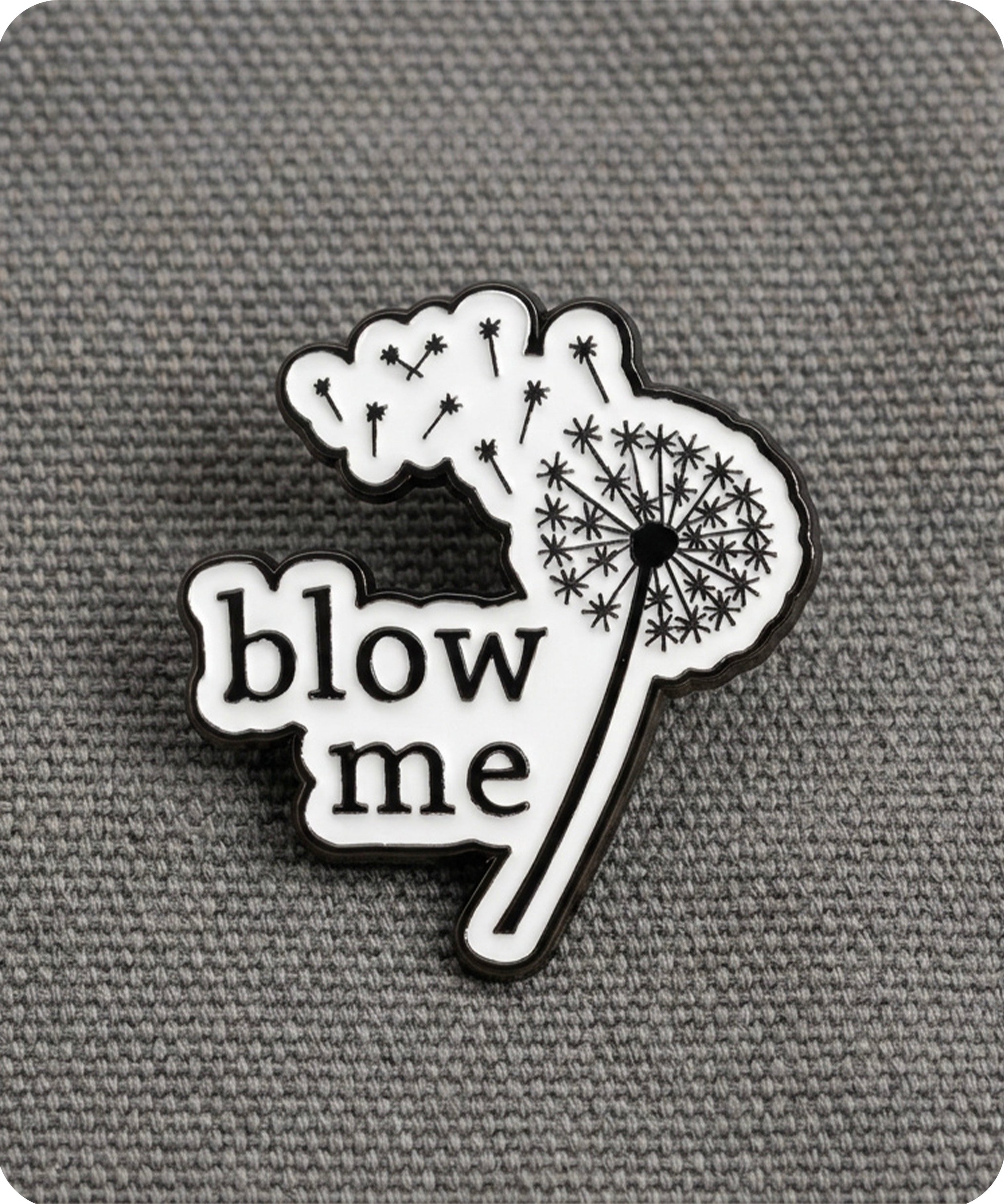 Blow Me Dandelion Enamel Lapel Pin Badge