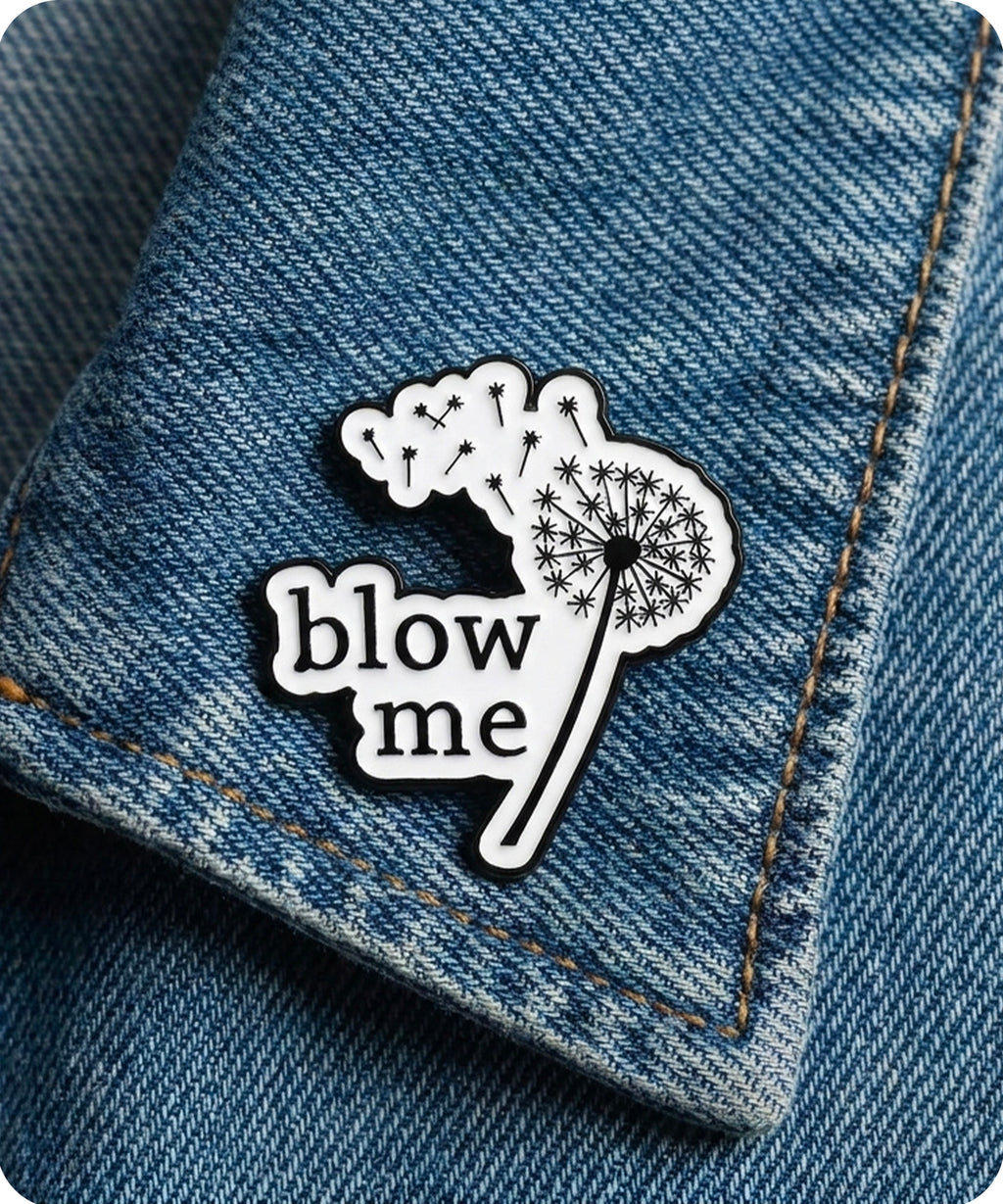Blow Me Dandelion Enamel Lapel Pin Badge