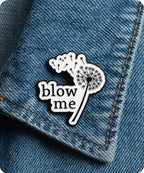 Blow Me Dandelion Enamel Lapel Pin Badge