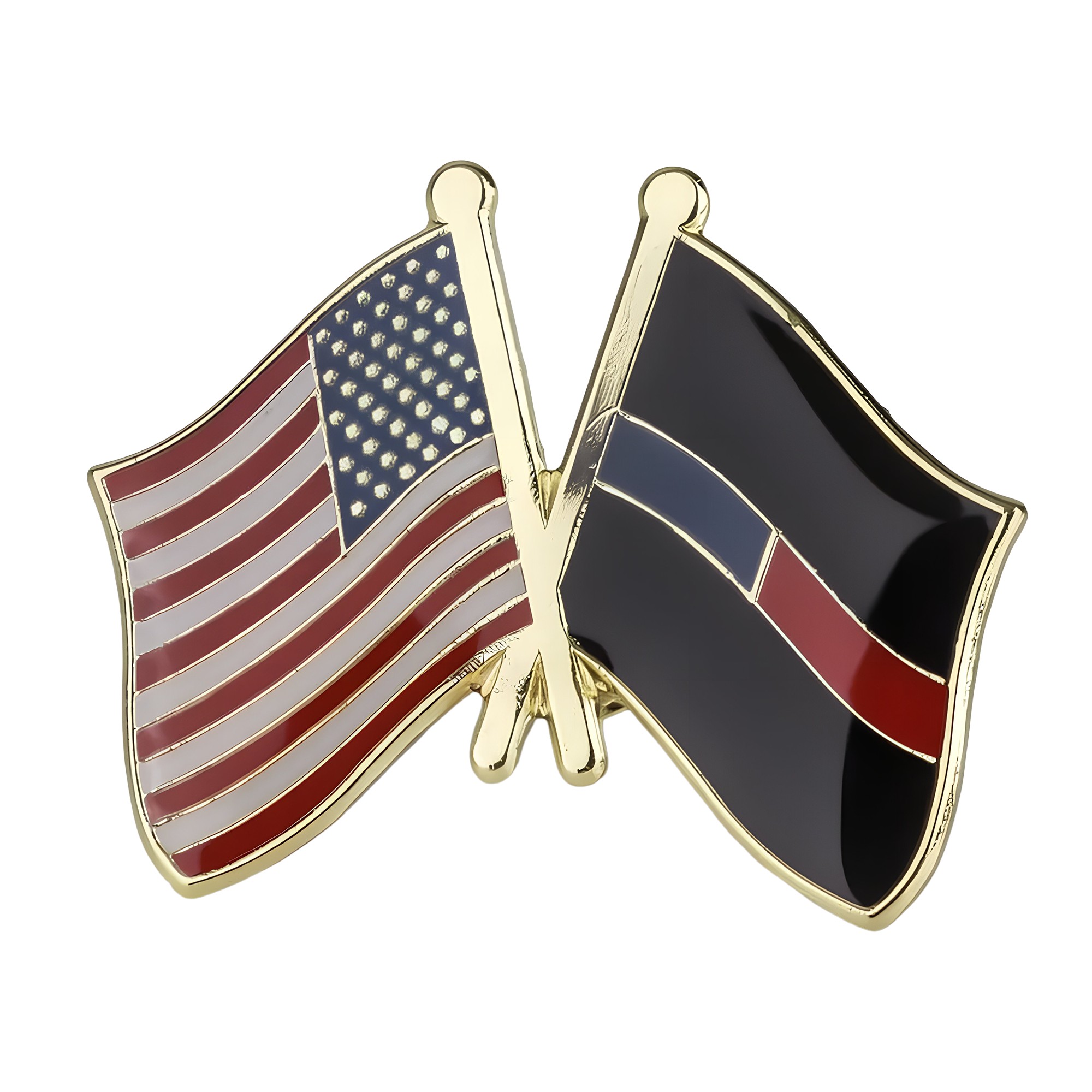 Estados Unidos EE. UU. y Línea Fina Azul Roja Policía Pin de Amistad Imagen principal del producto