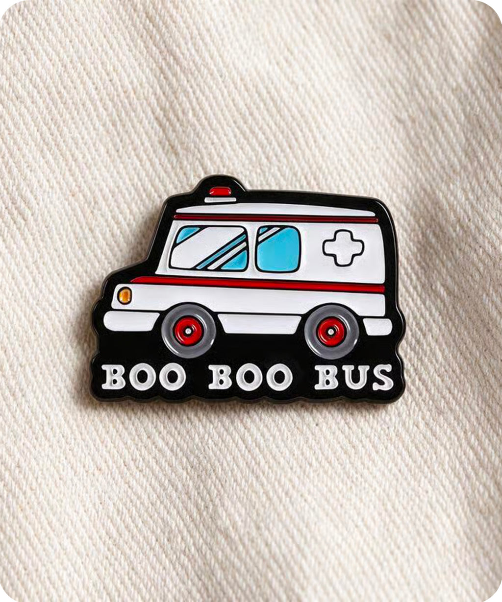 Boo Boo Bus Ambulance Enamel Pin Badge