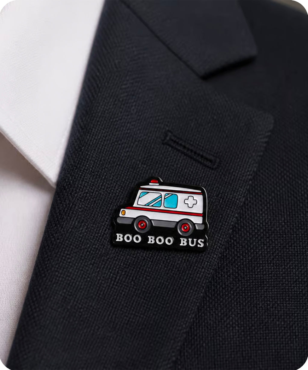 Boo Boo Bus Ambulance Enamel Pin Badge