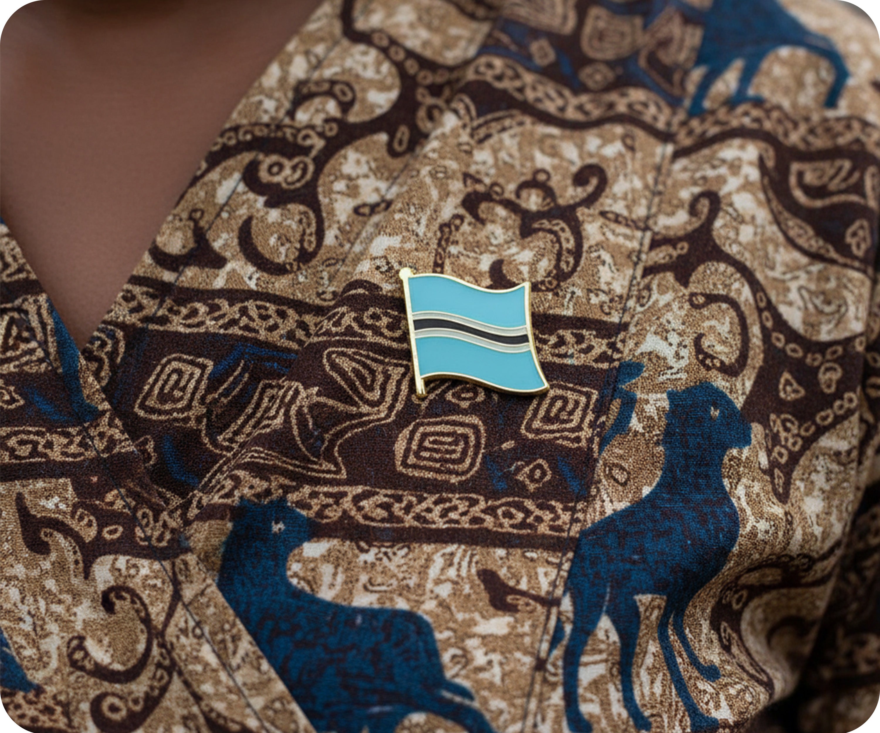 Botswana Flag Pin Badge