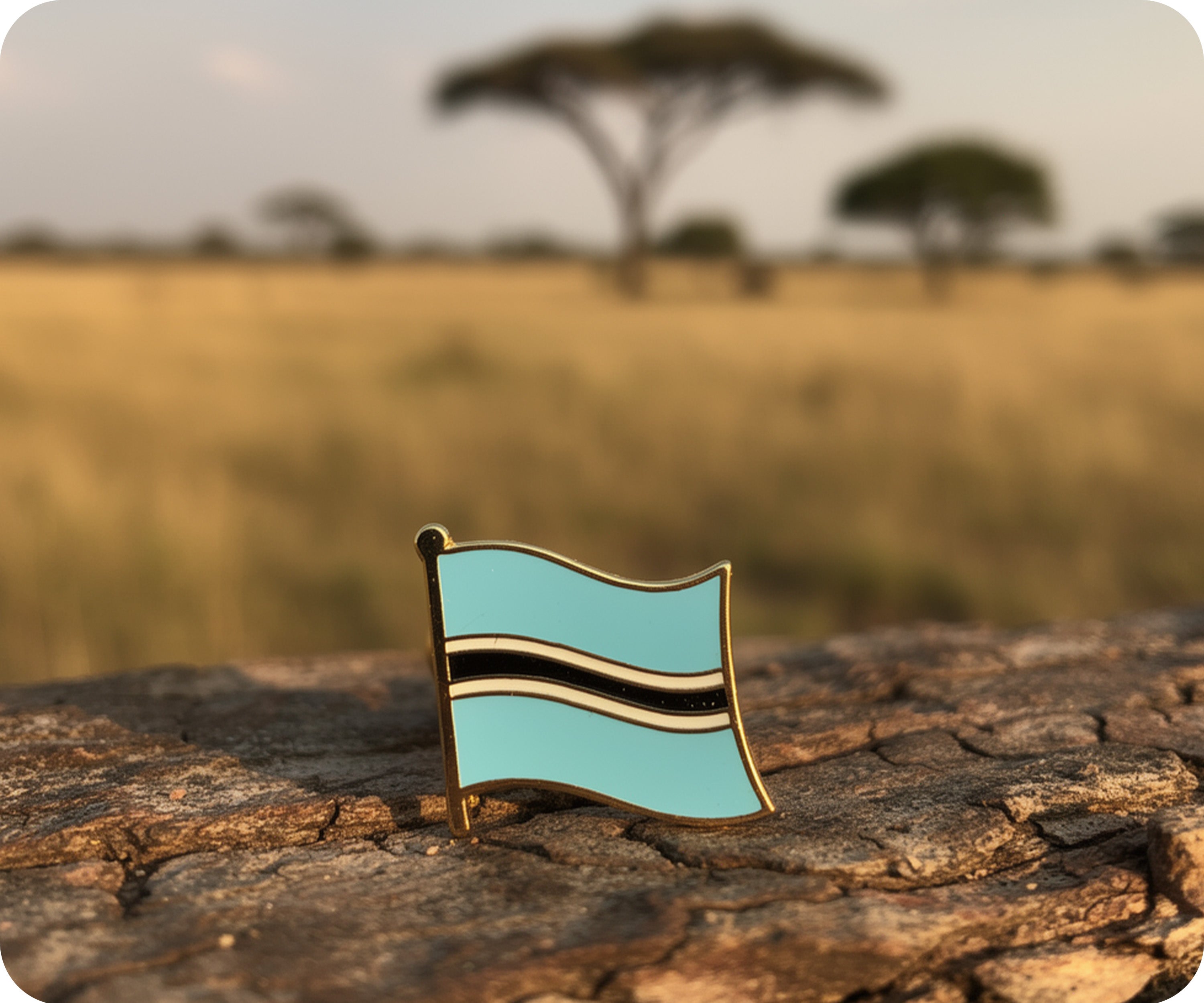 Botswana Flag Pin Badge
