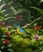 Blue and Yellow Parrot Enamel Pin Badge