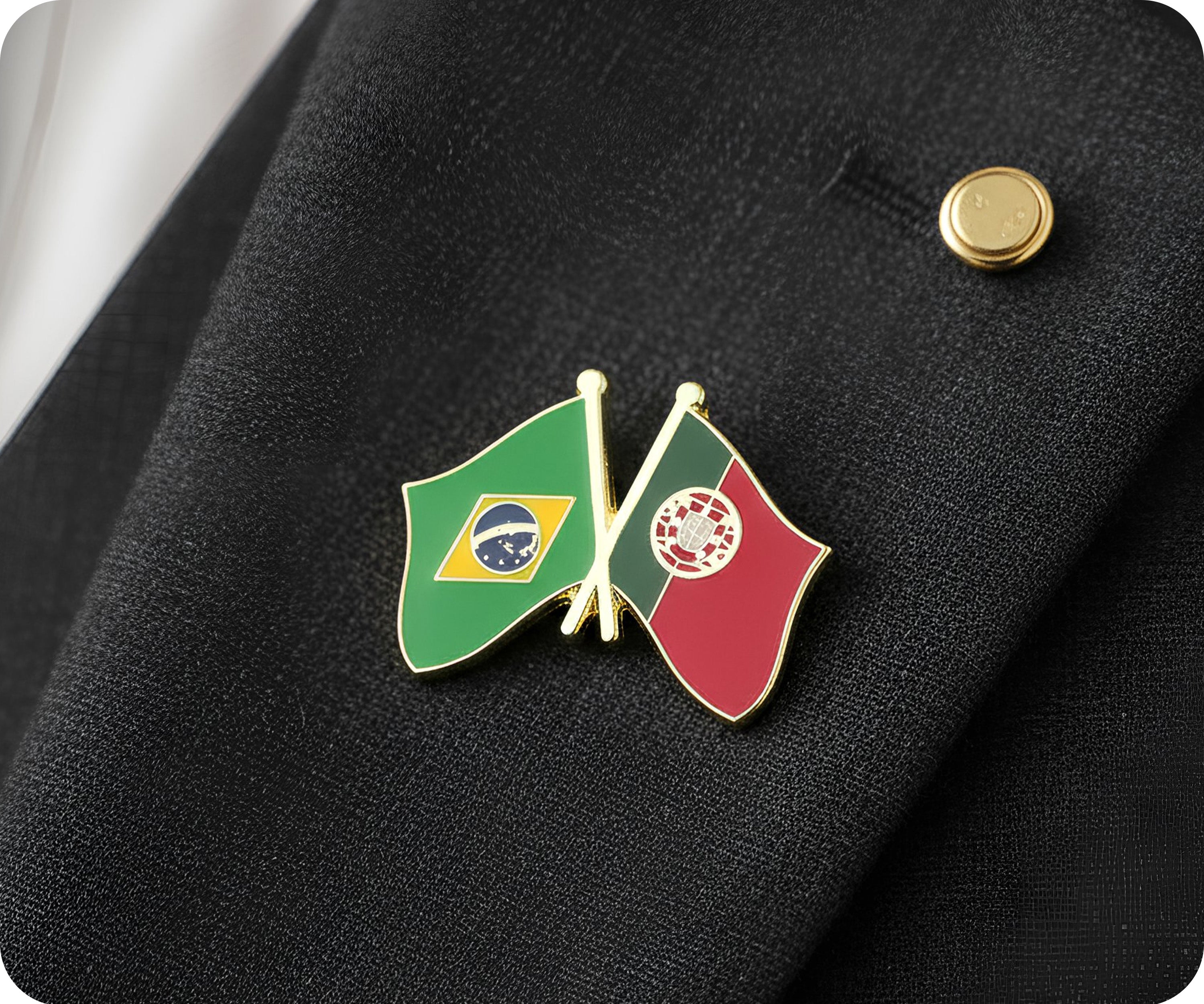 Brazil & Portugal Friendship Pin Badge