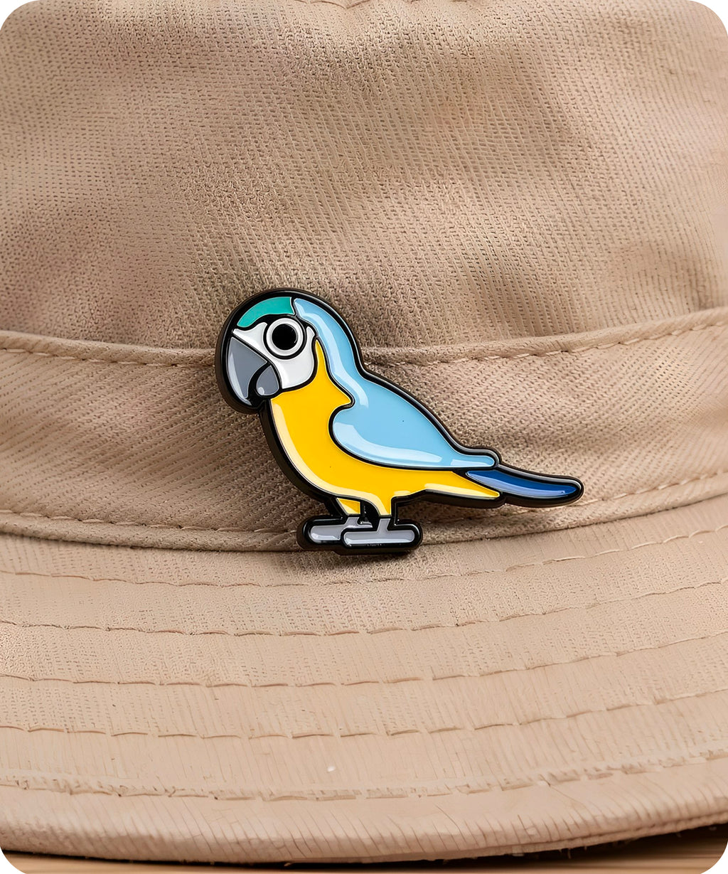 Blue and Yellow Parrot Enamel Pin Badge