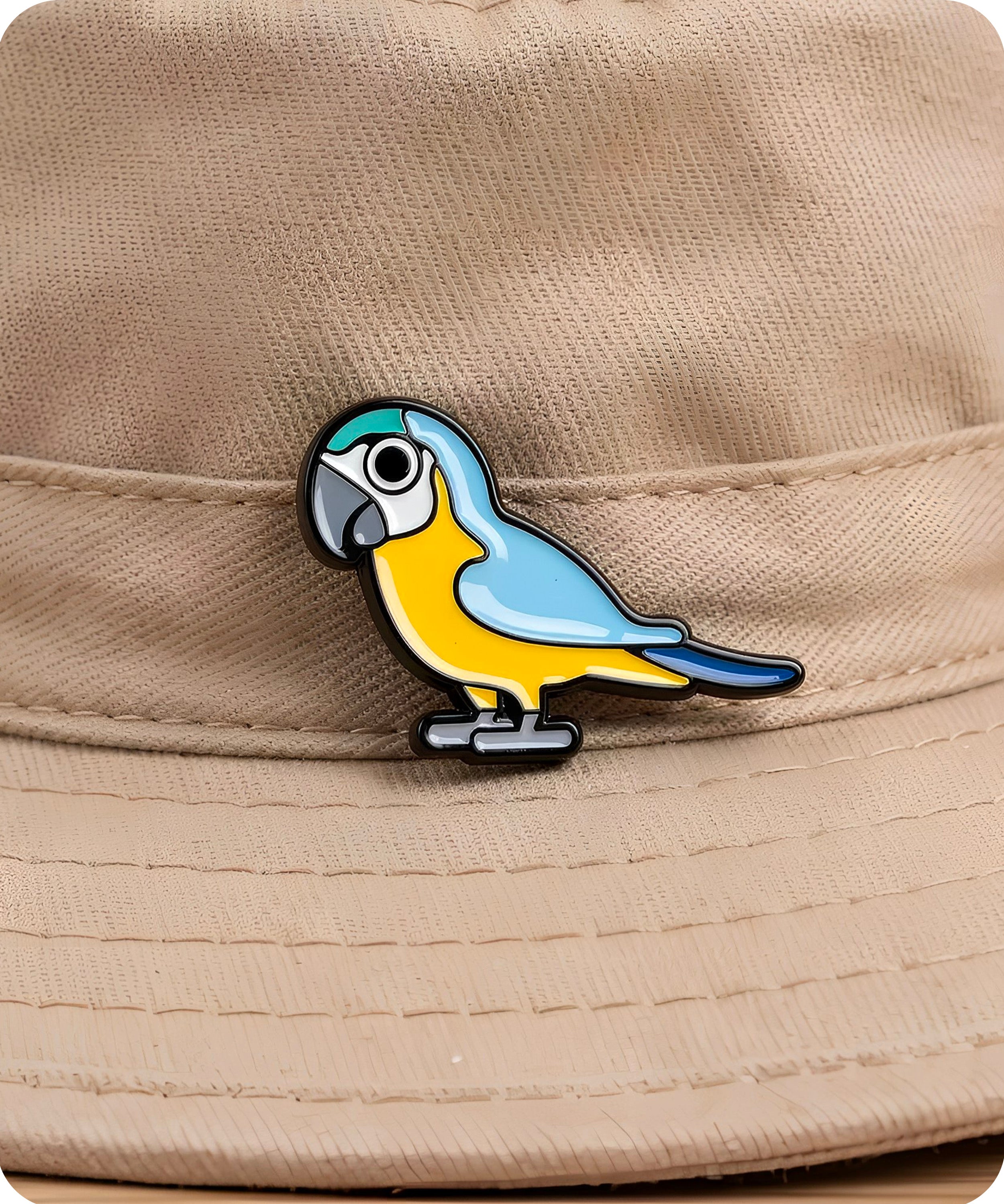 Blue and Yellow Parrot Enamel Pin Badge