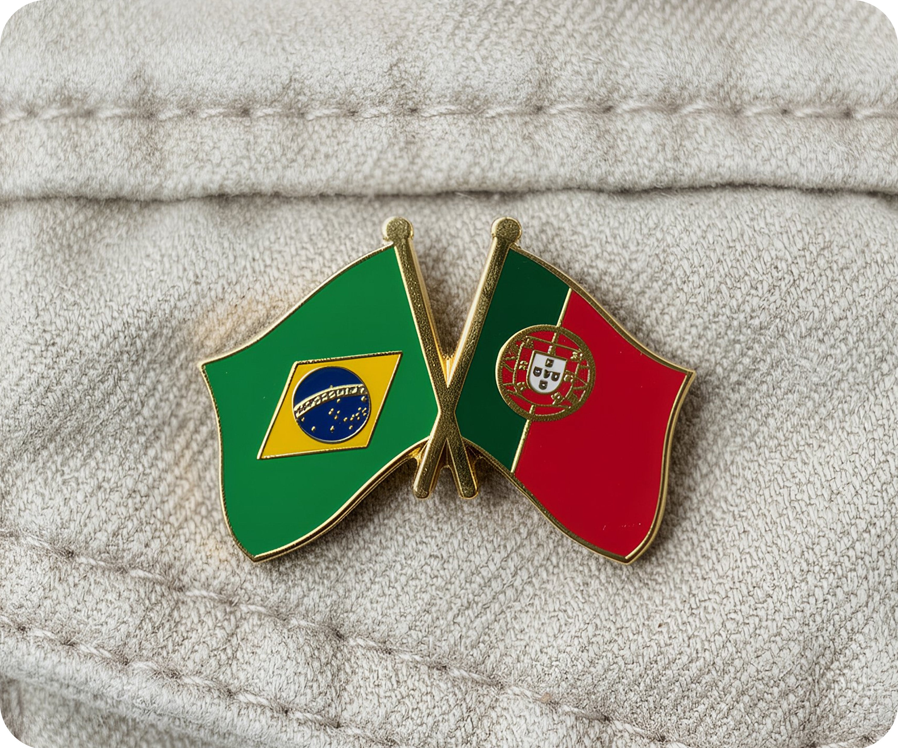 Brazil & Portugal Friendship Pin Badge