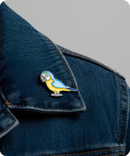 Blue and Yellow Parrot Enamel Pin Badge