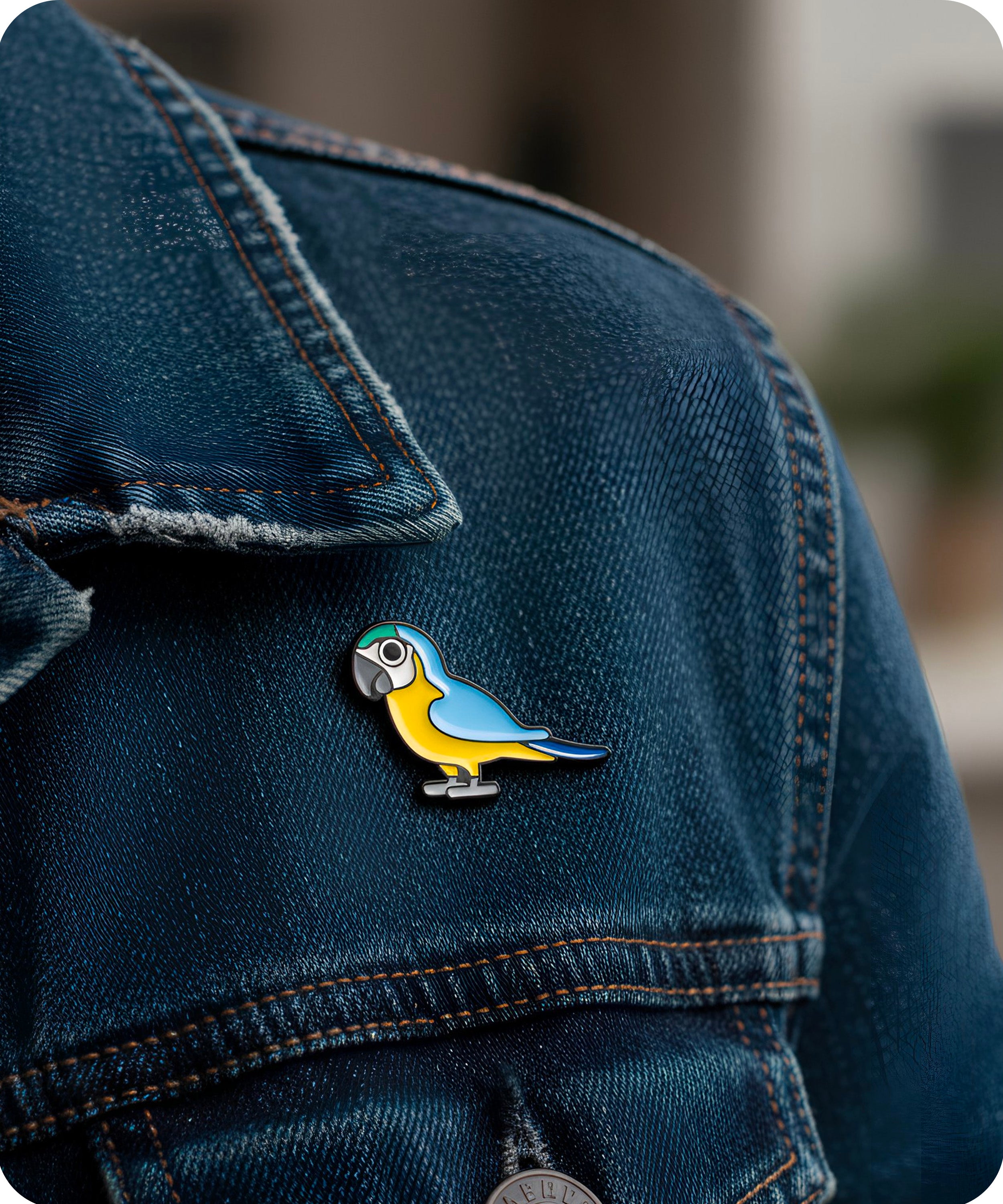 Blue and Yellow Parrot Enamel Pin Badge