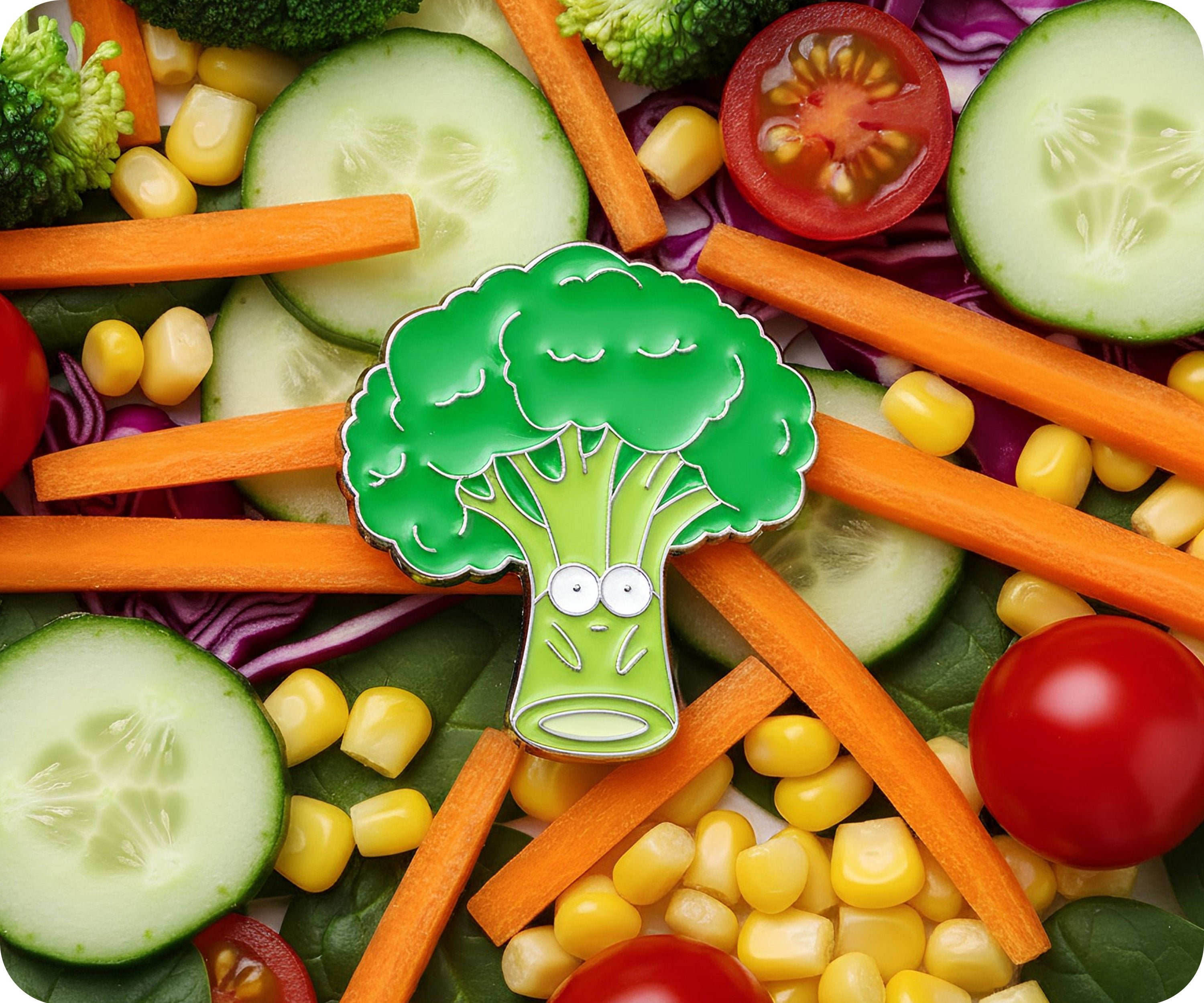 Broccoli Vegetable Pin Badge