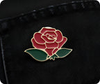 Red Rose Pin Badge