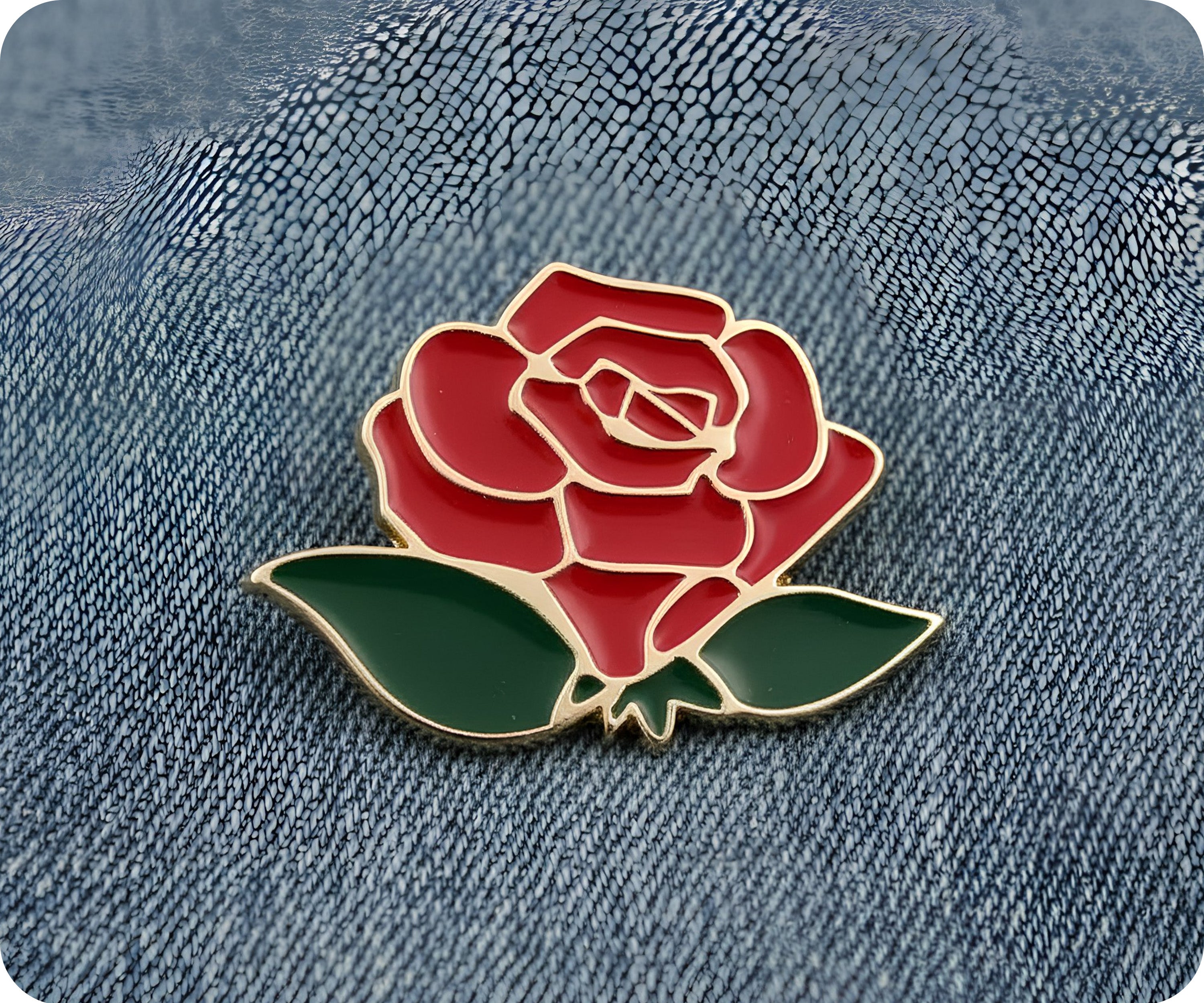 Red Rose Pin Badge